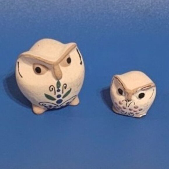 Miniature Ceramic Owl Pair .5" and 1" - Picture 3 of 5